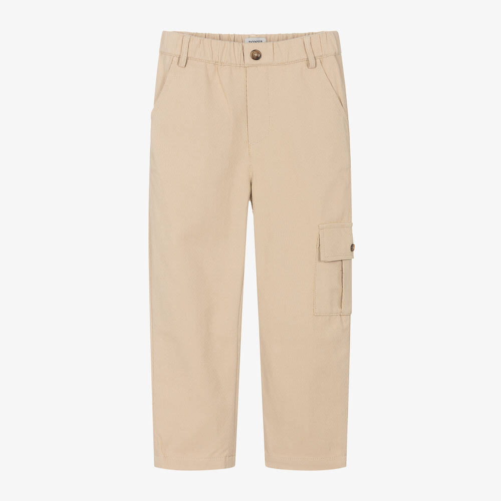 Donsje-Boys Beige Cotton Trousers | Childrensalon Outlet