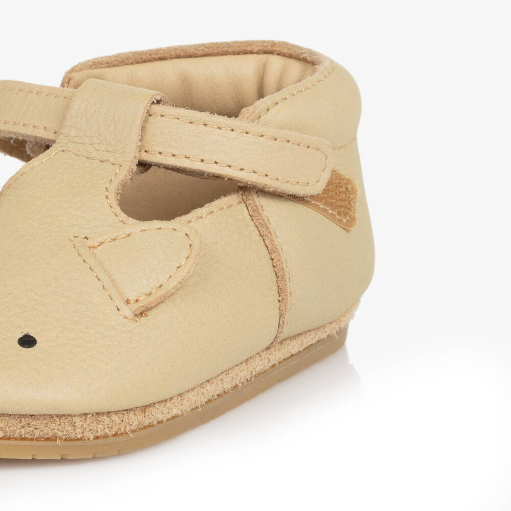 Donsje-Boys Beige Leather Lion Booties | Childrensalon Outlet