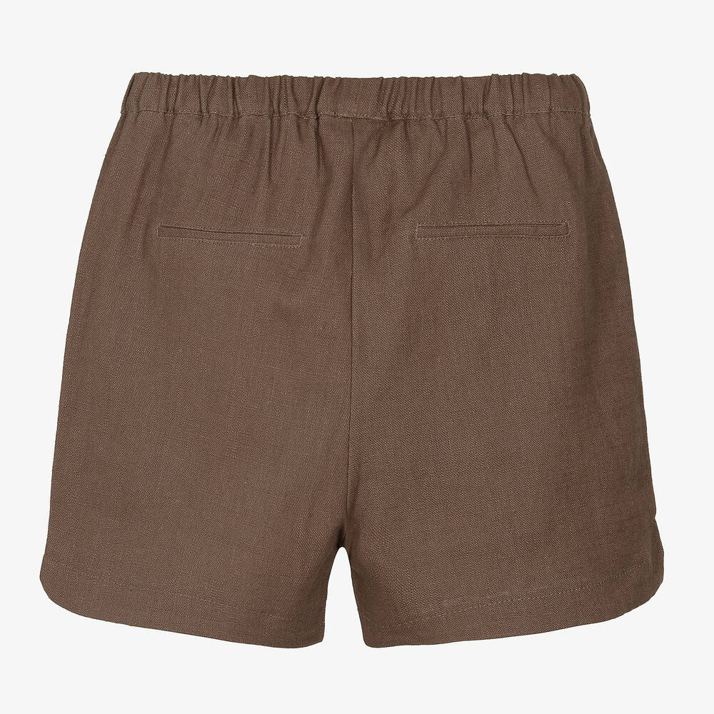 Donsje-شورت كتان لون بني للأولاد | Childrensalon Outlet