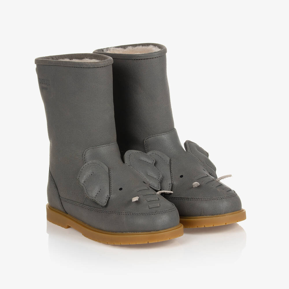 Donsje - Bottes grises en cuir Garçon | Childrensalon