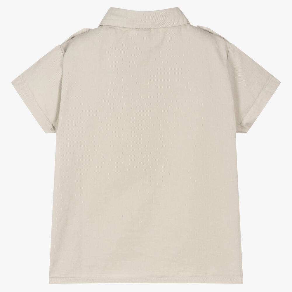 Donsje-Boys Grey Organic Cotton Shirt | Childrensalon Outlet