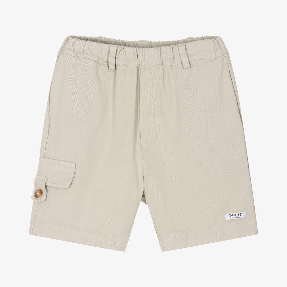 Donsje - Boys Grey Organic Cotton Shorts | Childrensalon