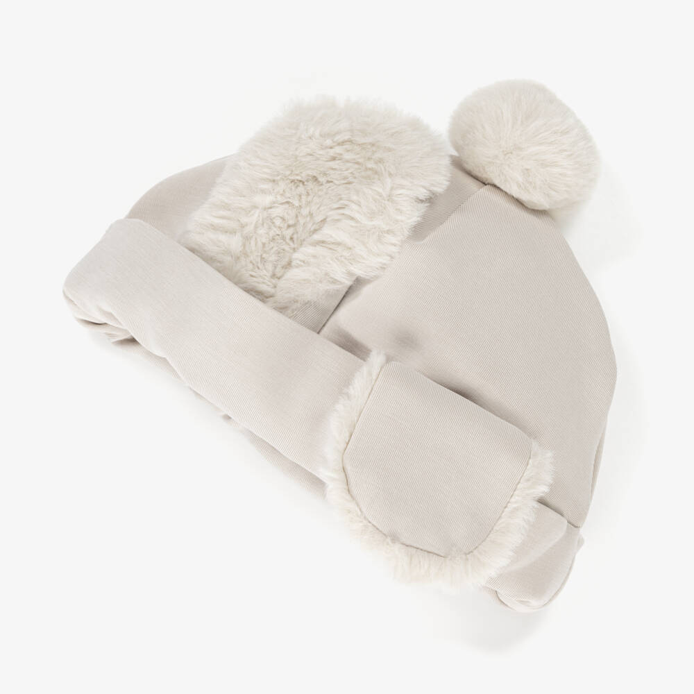 Donsje-Boys Ivory Bunny Ear Hat | Childrensalon Outlet