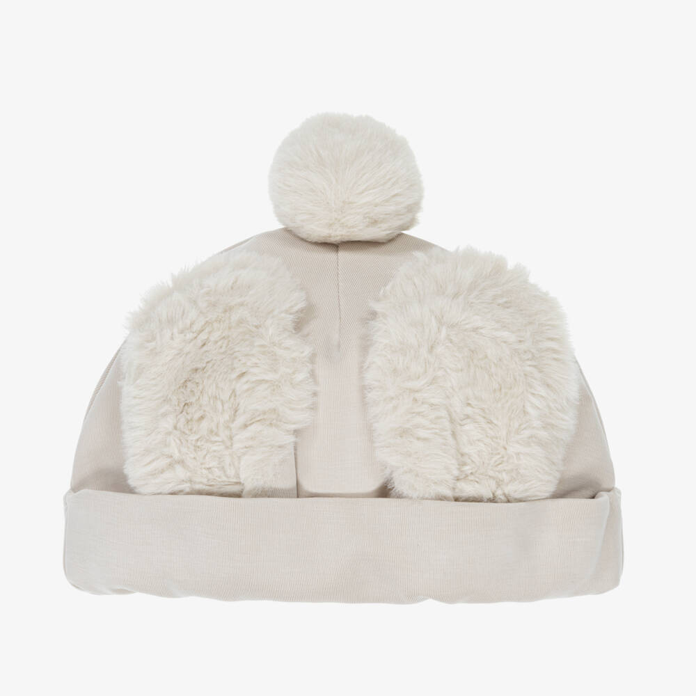 Donsje-Boys Ivory Bunny Ear Hat | Childrensalon Outlet