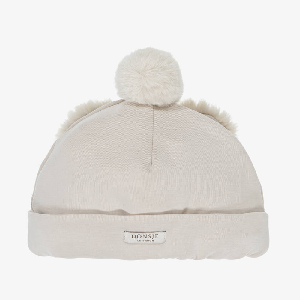 Donsje-Boys Ivory Bunny Ear Hat | Childrensalon Outlet
