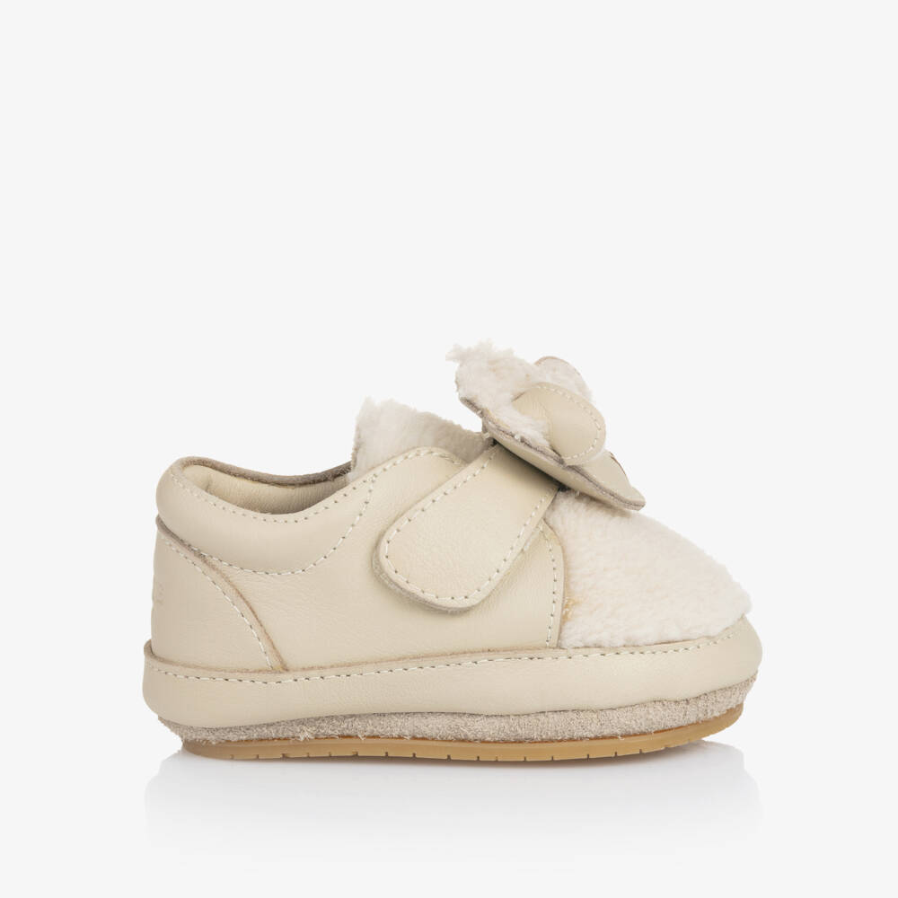 Donsje-Boys Ivory Lamb Pre Walkers | Childrensalon Outlet