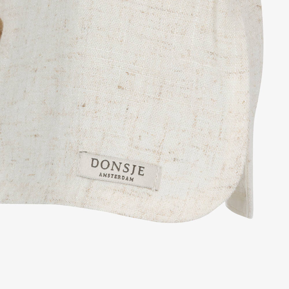 Donsje-Boys Ivory Viscose & Linen Shirt | Childrensalon Outlet