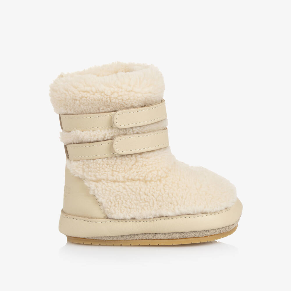 Donsje-Boys Off-White Faux Fur Booties | Childrensalon Outlet