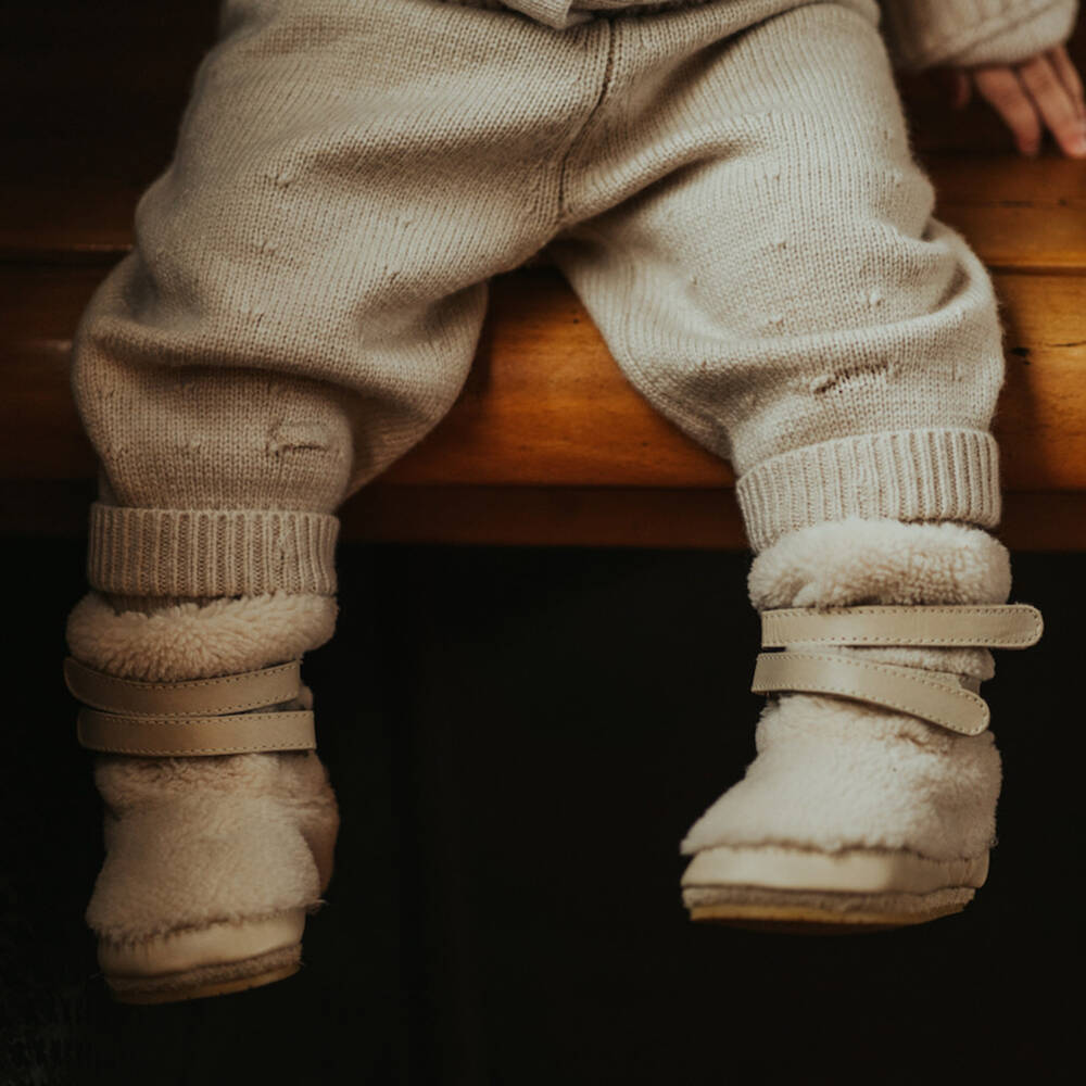 Donsje-Boys Off-White Faux Fur Booties | Childrensalon Outlet