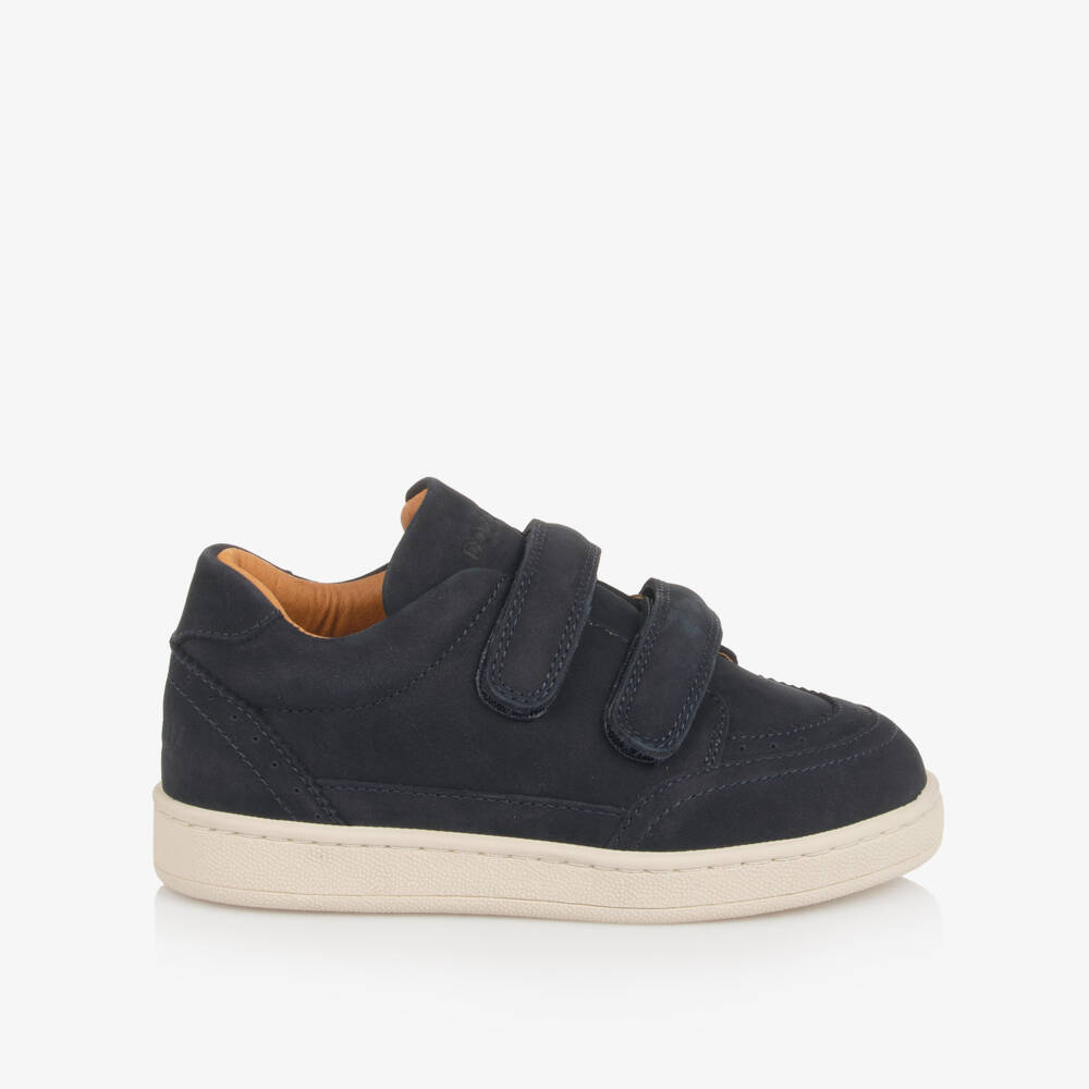 Donsje-Boys Suede Velcro Navy Sneakers | Childrensalon Outlet