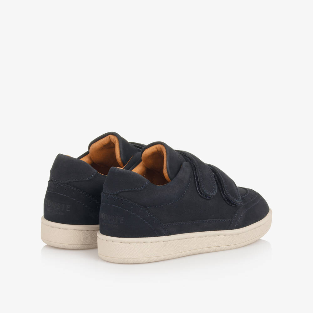 Donsje-Boys Suede Velcro Navy Sneakers | Childrensalon Outlet