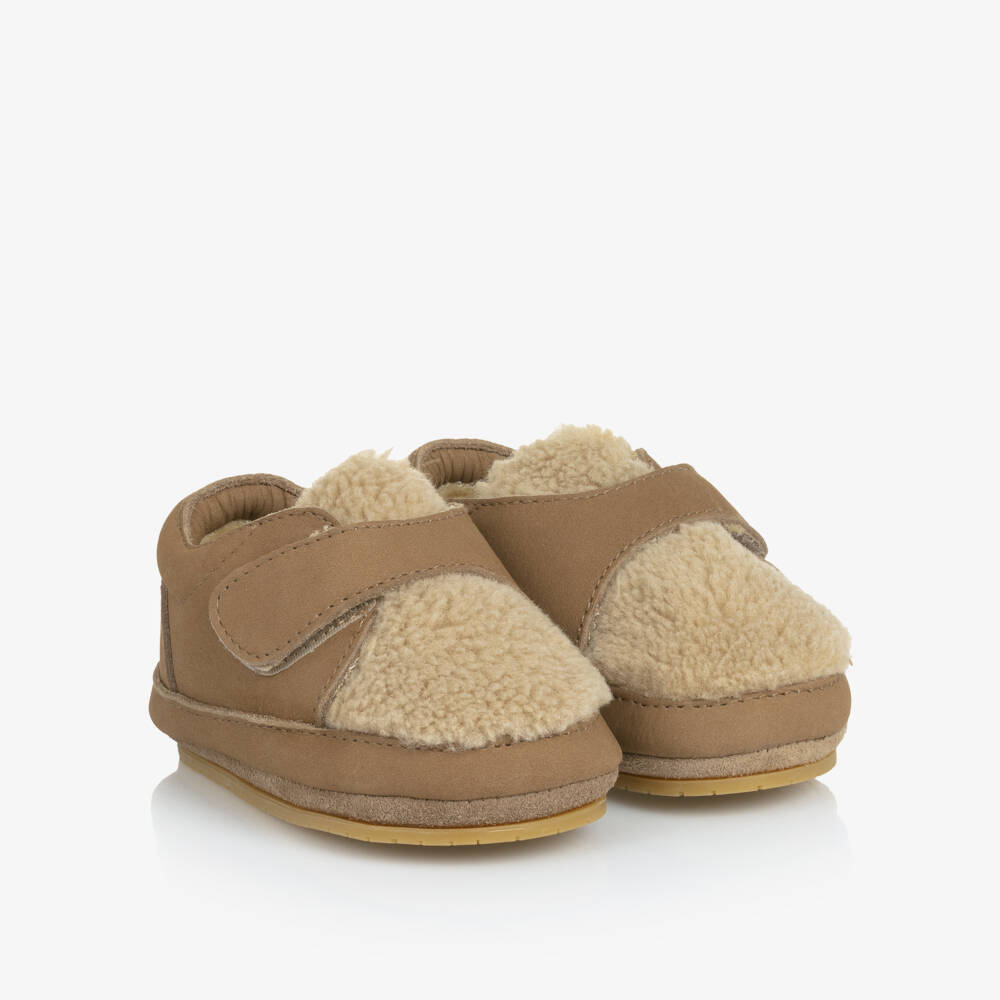 Donsje-Boys Tan Alpaca Early Walkers | Childrensalon Outlet