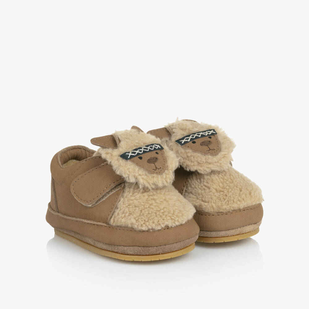 Donsje-Boys Tan Alpaca Early Walkers | Childrensalon Outlet