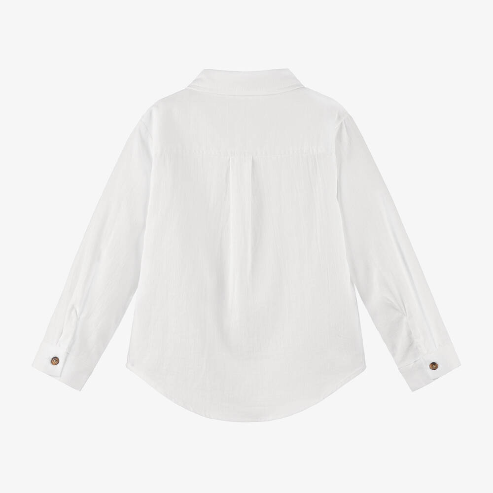 Donsje-Boys White Cotton Shirt | Childrensalon Outlet
