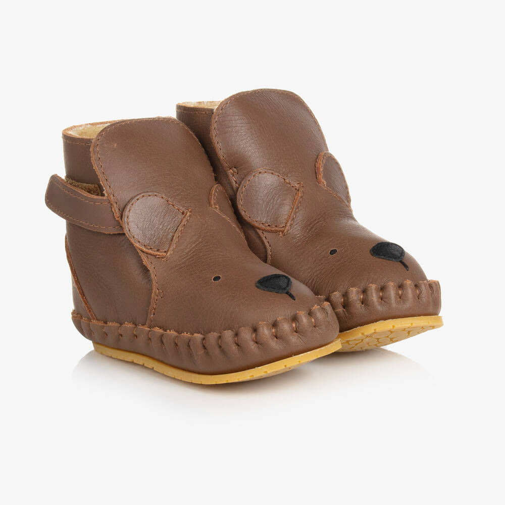 Donsje - Brown Bear Pre-Walker Baby Boots | Childrensalon
