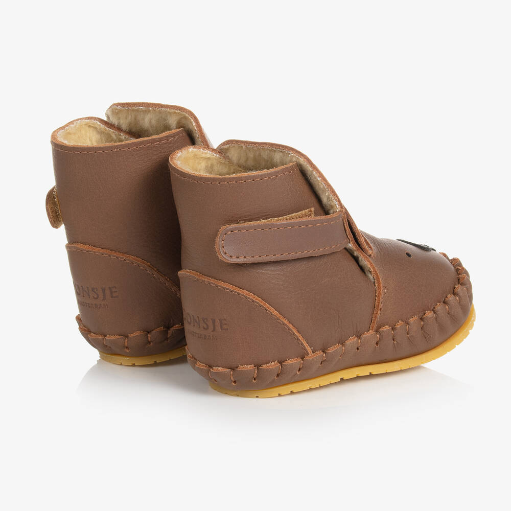 دونسجي-بوت جلد لون بني لمرحلة قبل المشي للأطفال | Childrensalon Outlet