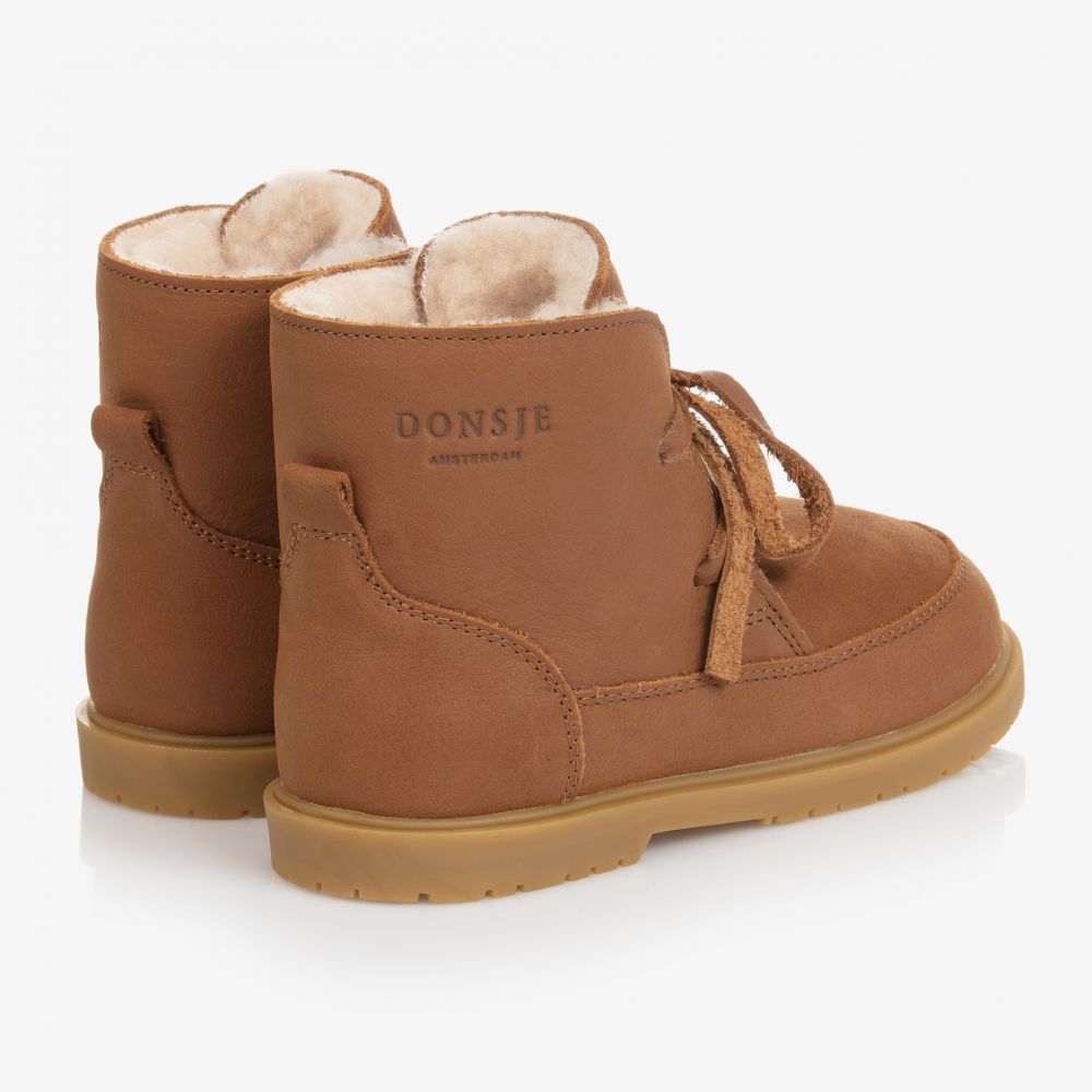 Donsje-Коричневые кожаные ботики | Childrensalon Outlet