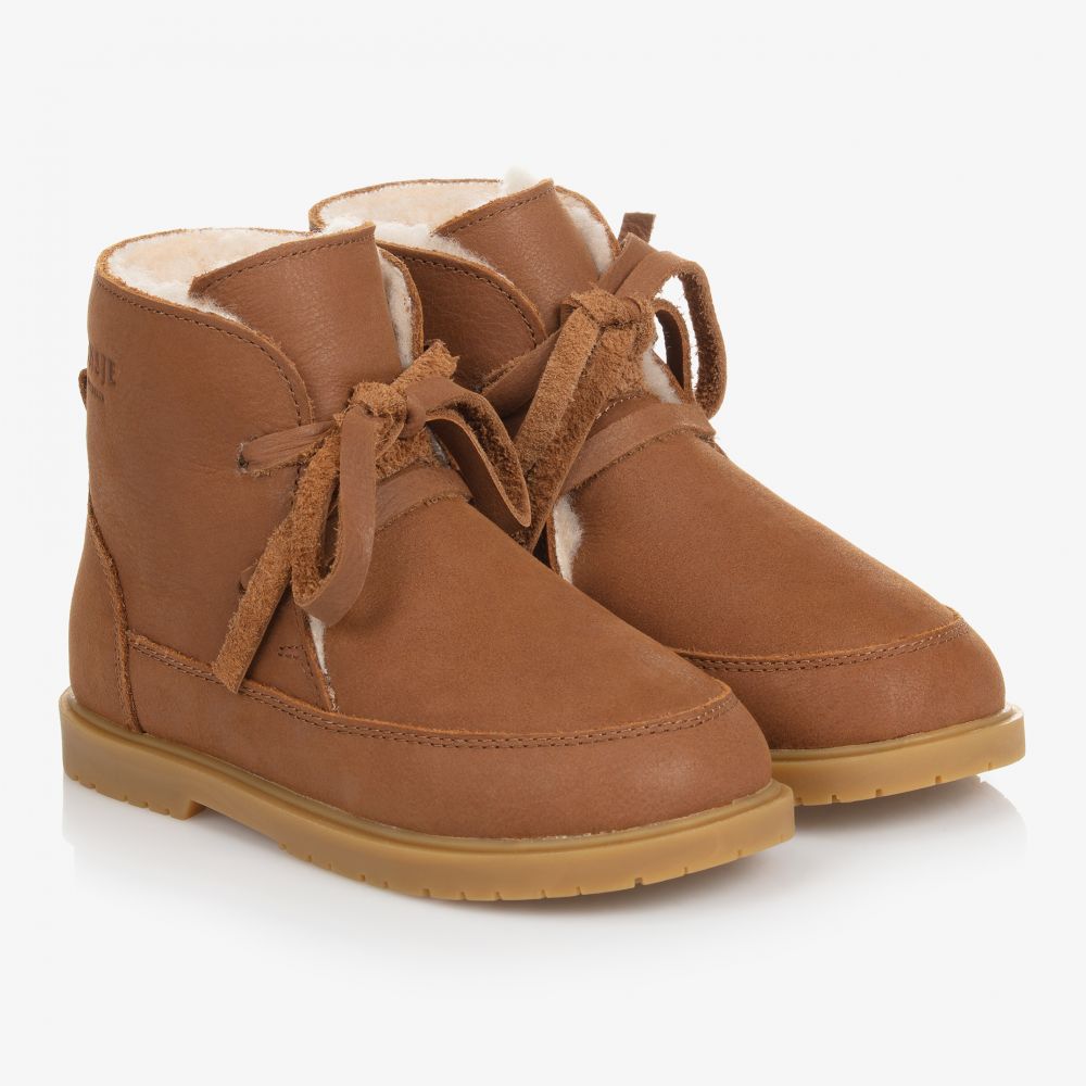 Donsje - Bottines marron en cuir | Childrensalon