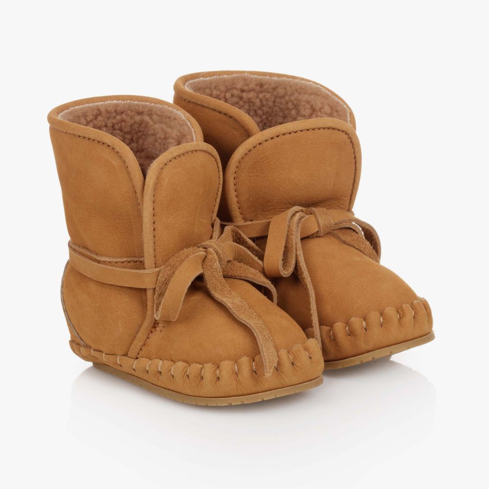 Donsje - Brown Leather Baby Boots | Childrensalon