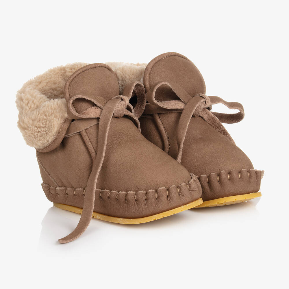 Donsje - Brown Leather Baby Boots | Childrensalon