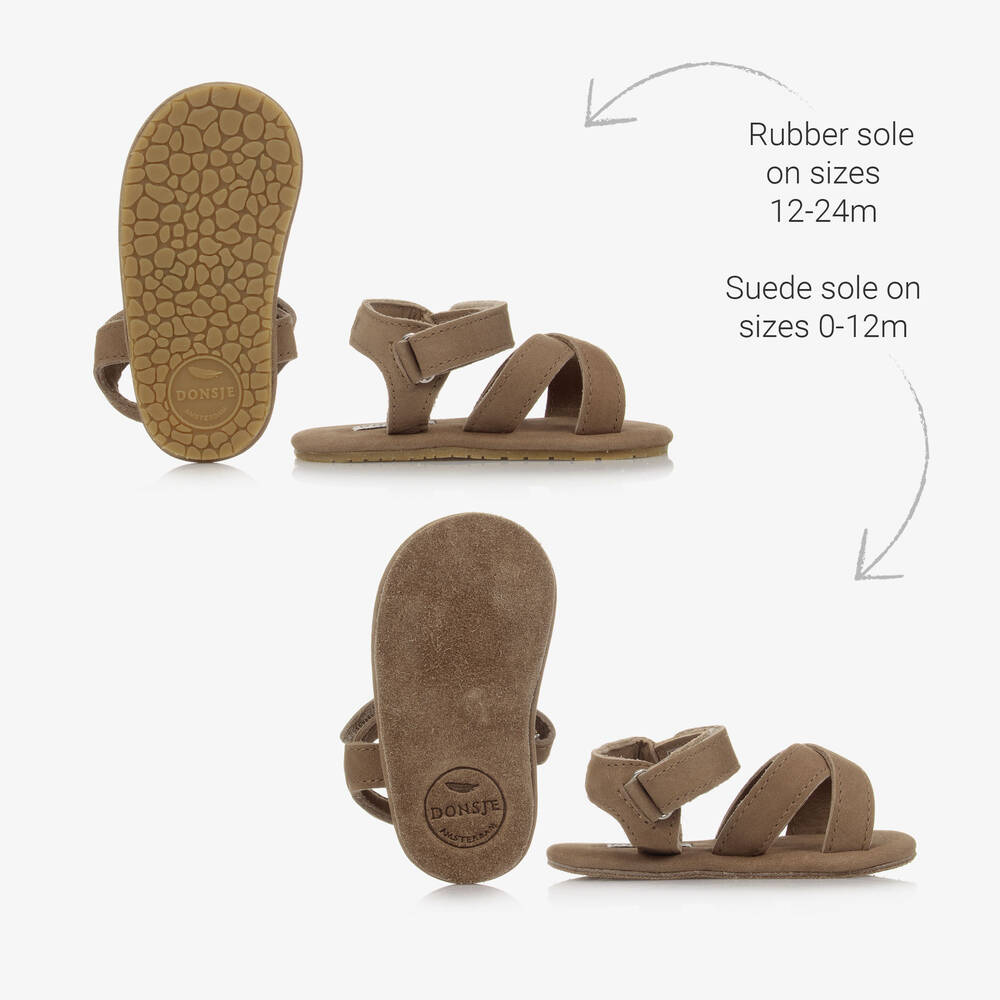 دونسجي-صندل جلد لون بني للأطفال | Childrensalon Outlet