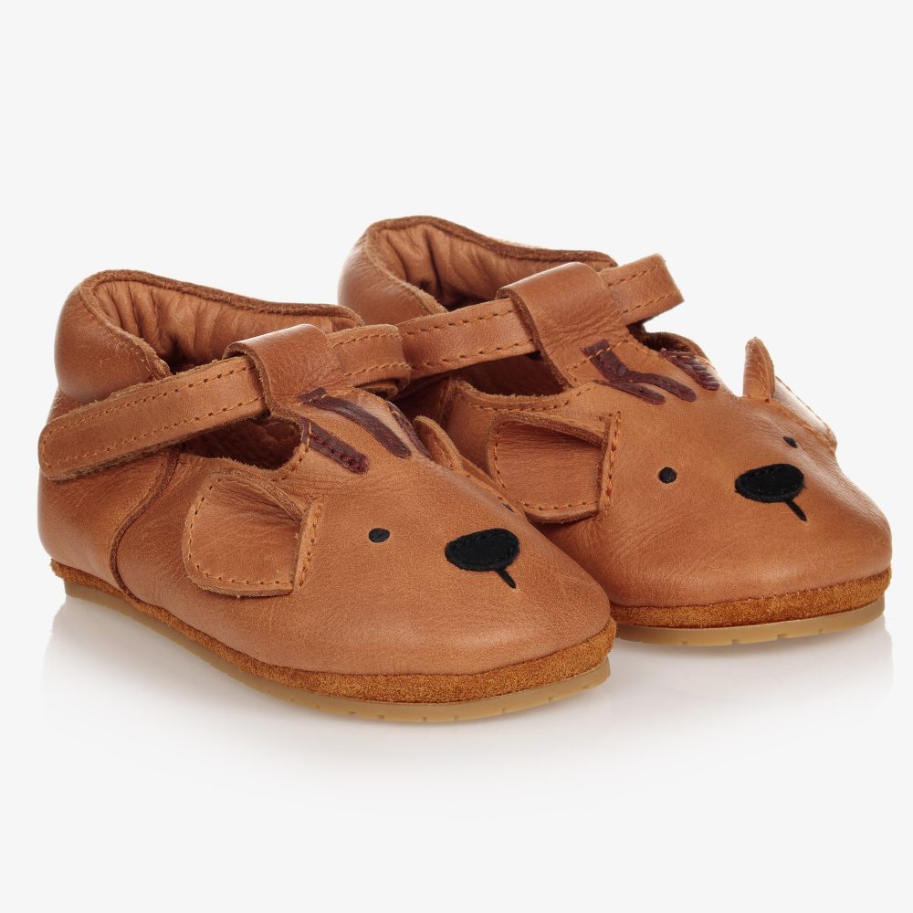 Donsje - حذاء جلد لون بني للأطفال | Childrensalon