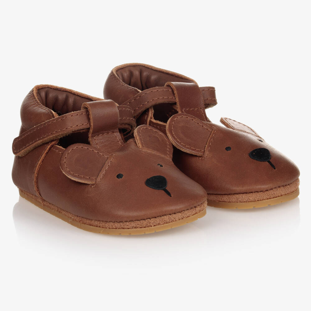 Donsje-Brown Leather Baby Shoes | Childrensalon Outlet