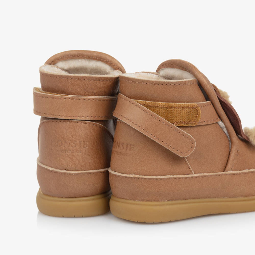 Donsje-Brown Leather Christmas Bear First Walkers | Childrensalon Outlet
