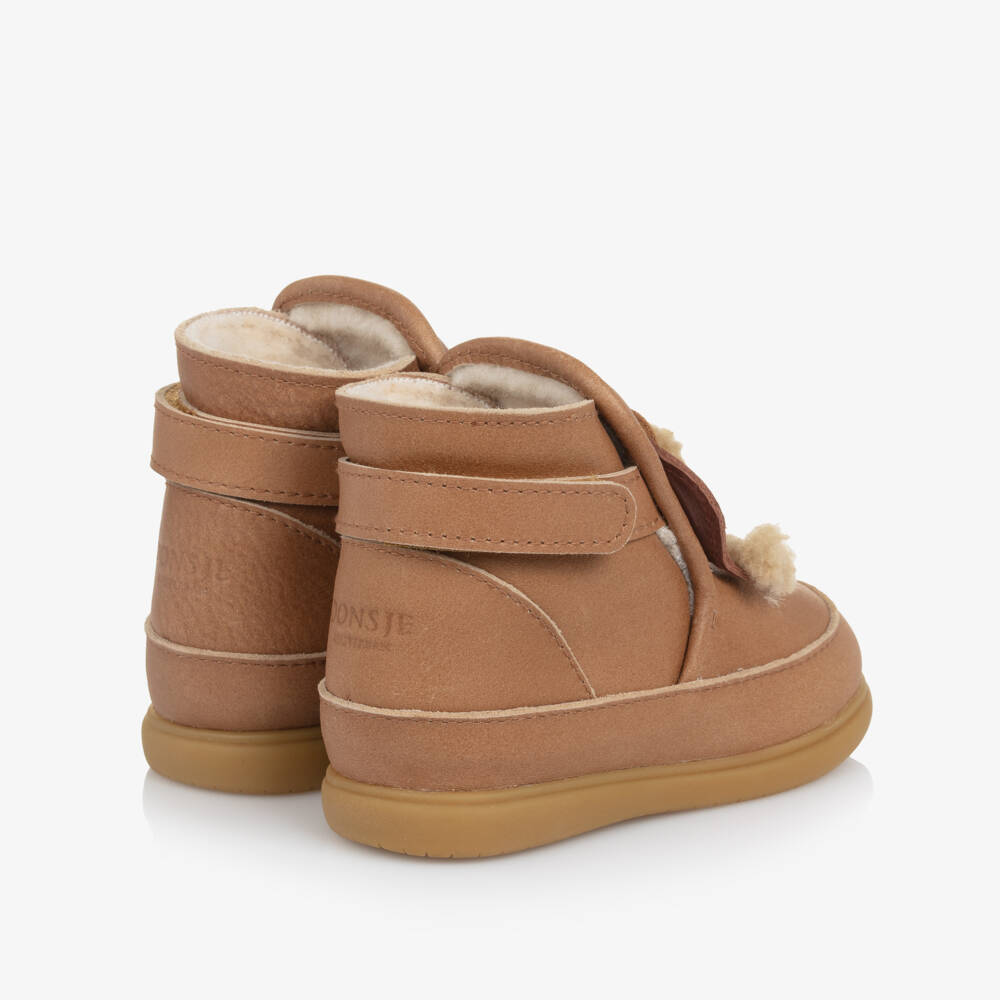 Donsje-Brown Leather Christmas Bear First Walkers | Childrensalon Outlet