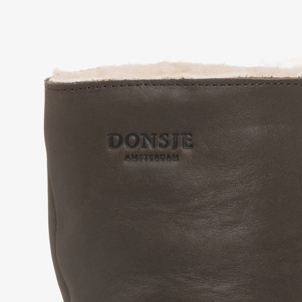 Donsje-Brown Leather Fringe Boots | Childrensalon Outlet