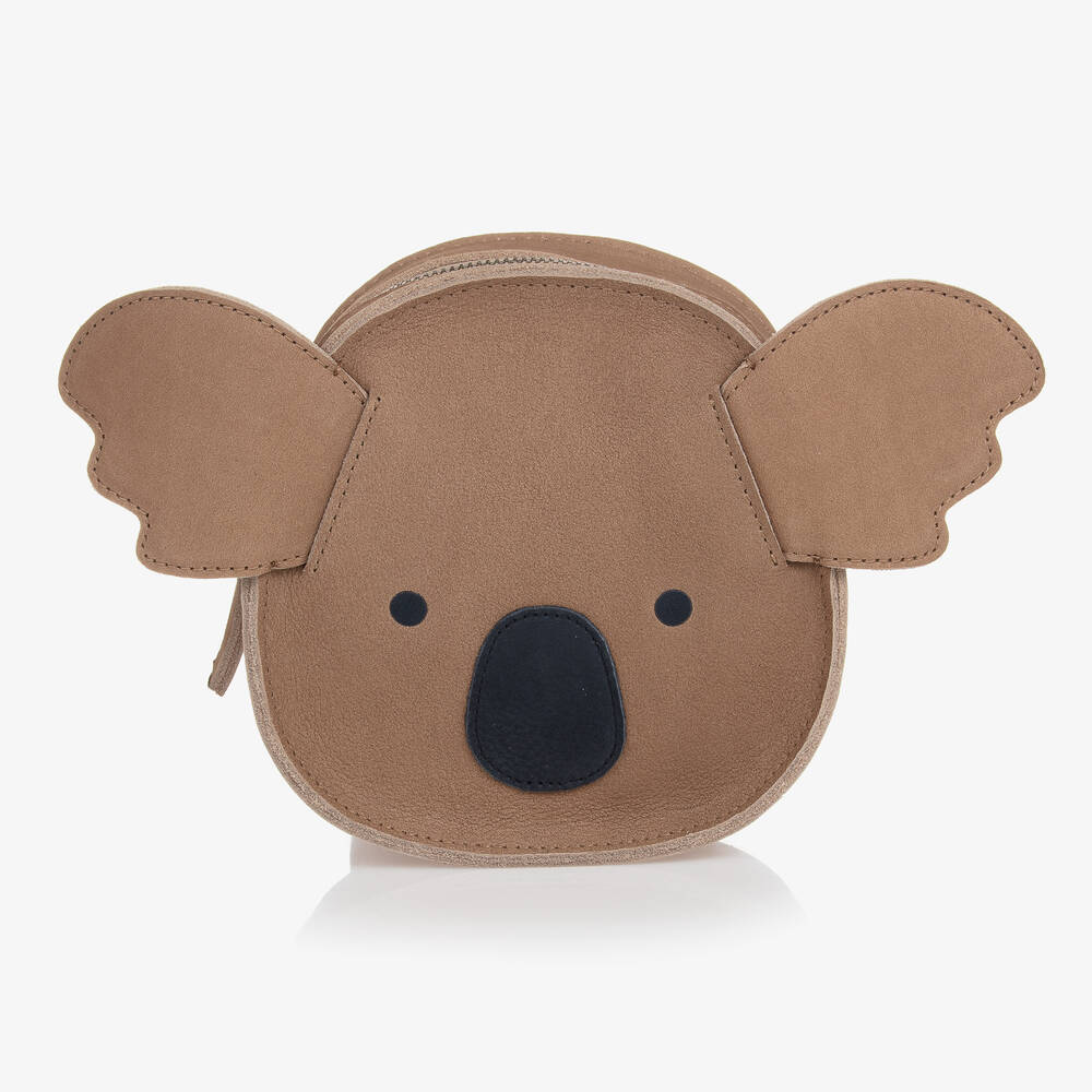Donsje - Brown Leather Koala Backpack (14cm) | Childrensalon