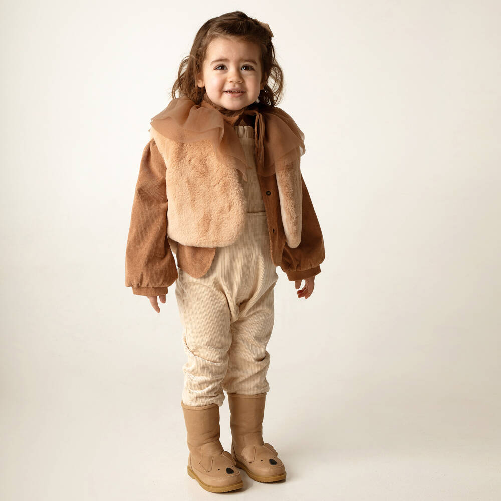 Donsje-Brown Leather Koala Boots | Childrensalon Outlet