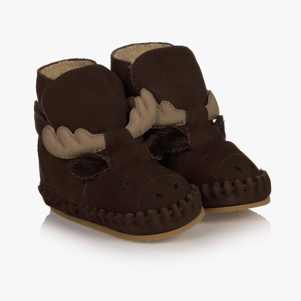 Donsje - Brown Leather Moose Boots | Childrensalon