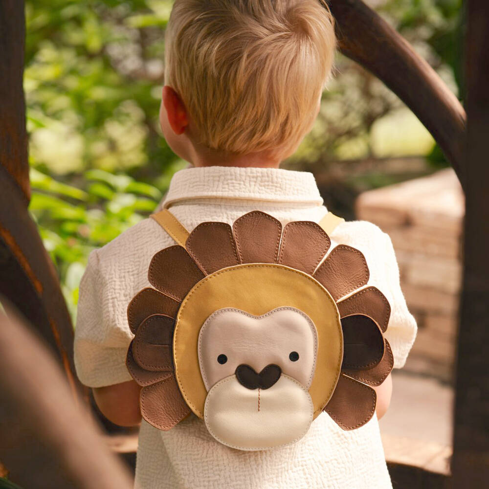 Donsje-Brown Leather Orangutan Backpack (14cm) | Childrensalon Outlet