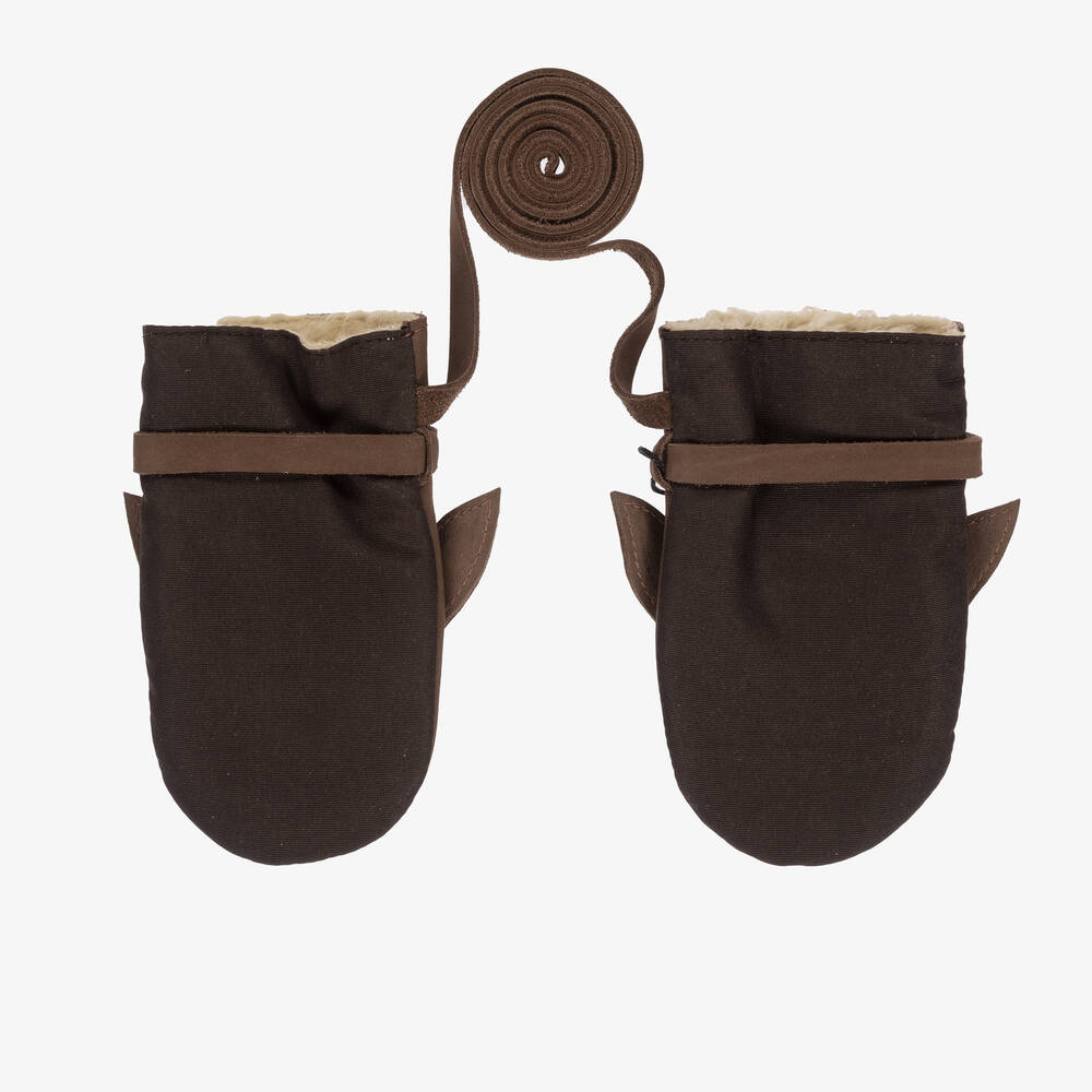 دونسجي-قفازات شكل رنة جلد لون بني | Childrensalon Outlet