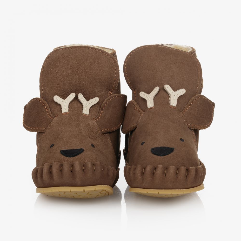 Donsje-Brown Leather Stag Boots | Childrensalon Outlet