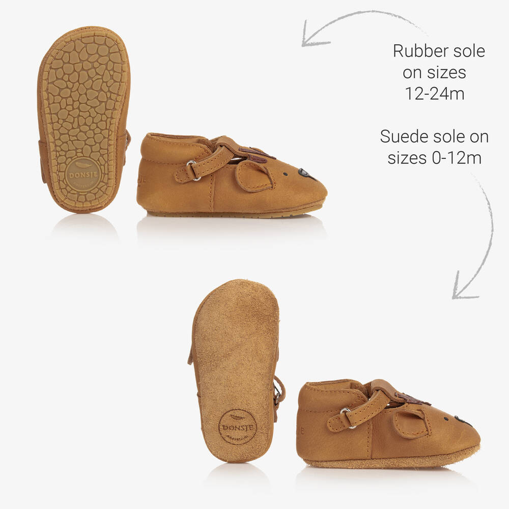 Donsje-Коричневые кожаные пинетки Тигр | Childrensalon Outlet