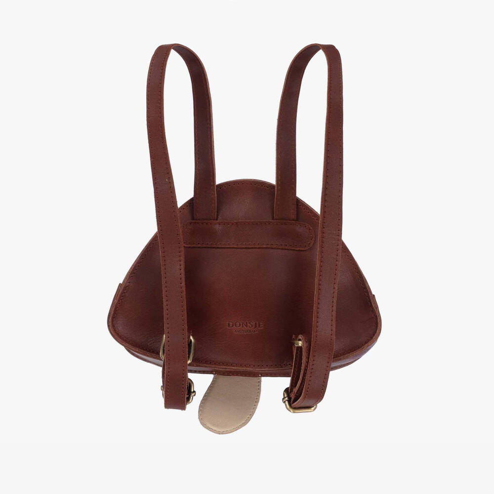 Donsje-Brown Leather Toadstool Backpack (17.5cm) | Childrensalon Outlet