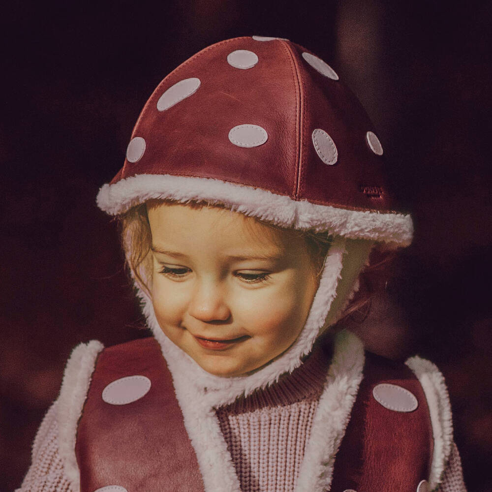Donsje-Brown Leather Toadstool Hat | Childrensalon Outlet