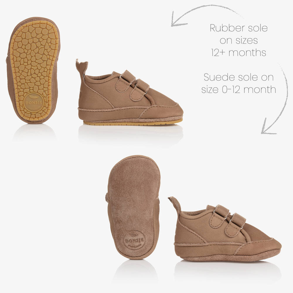 دونسجي-حذاء شامواه لون بني لمرحلة قبل المشي للمواليد | Childrensalon Outlet