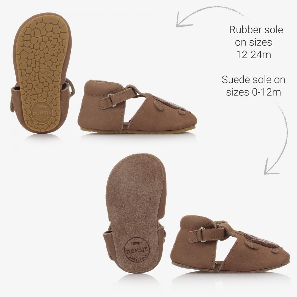 Donsje-Коричневые замшевые пинетки | Childrensalon Outlet