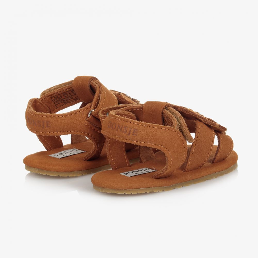 دونسجي-صندل جلد شامواه لون بني للمولودات | Childrensalon Outlet
