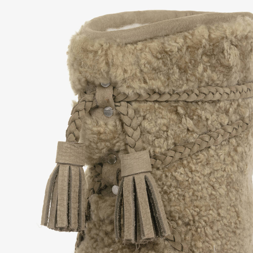 Donsje-Brown Wool Boots | Childrensalon Outlet