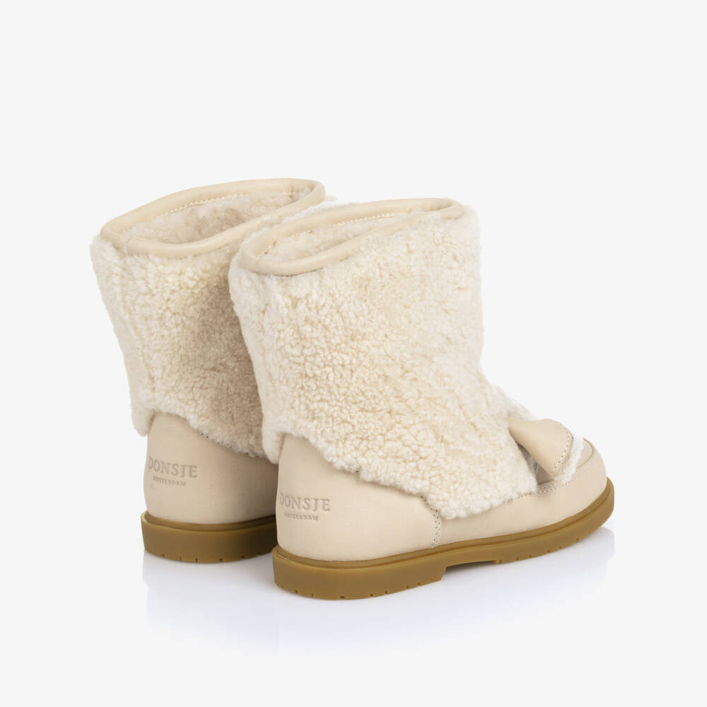 Donsje-Cream Lammy Boots | Childrensalon Outlet