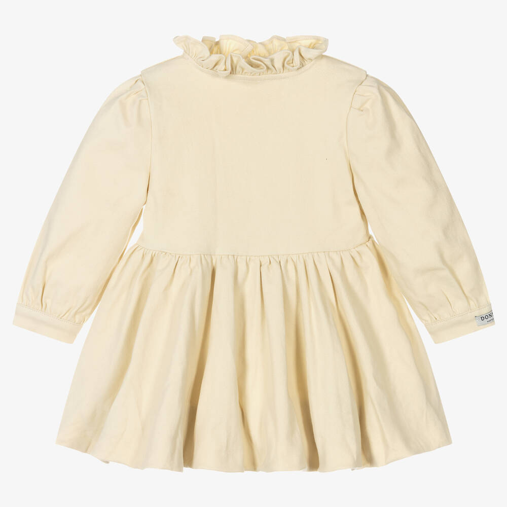 Donsje - Girls Beige Cotton Dress | Childrensalon