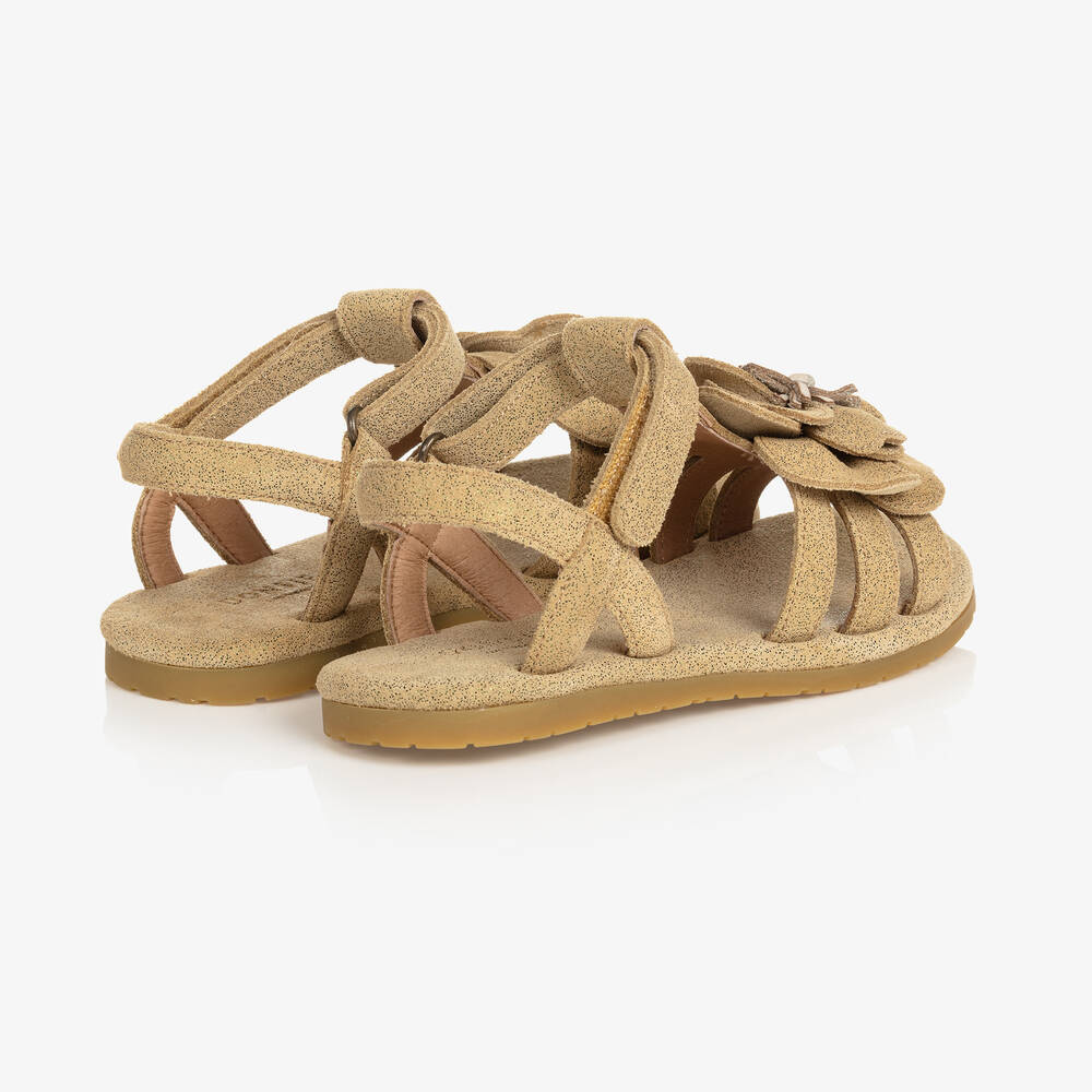 دونسجي-صندل جلد غليتر لون بيج للبنات | Childrensalon Outlet