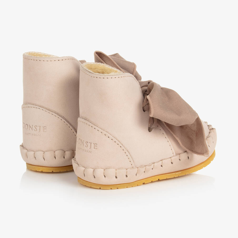 دونسجي-بوت جلد لون بيج للمولودات | Childrensalon Outlet