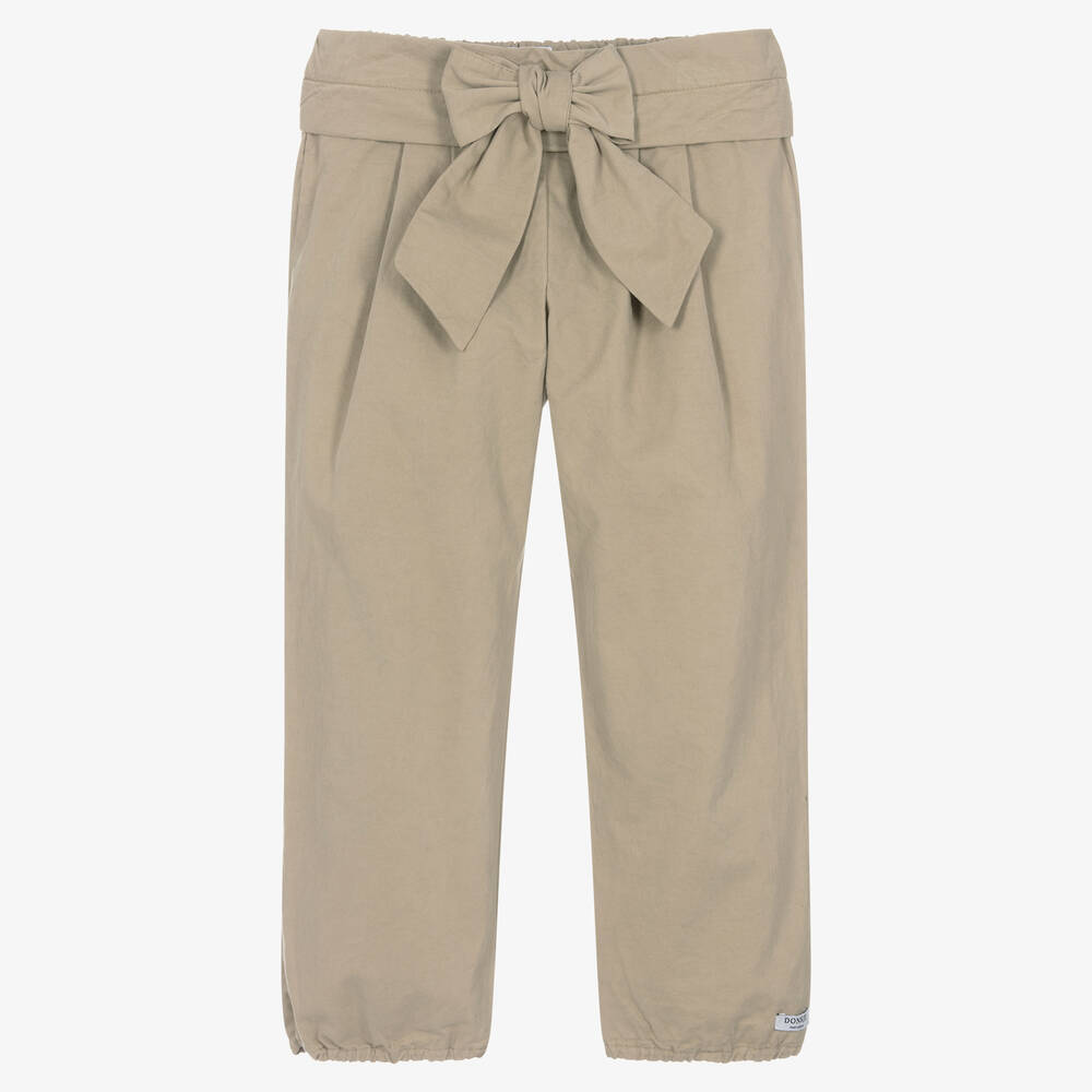 Donsje - Pantalon beige en coton bio Fille | Childrensalon