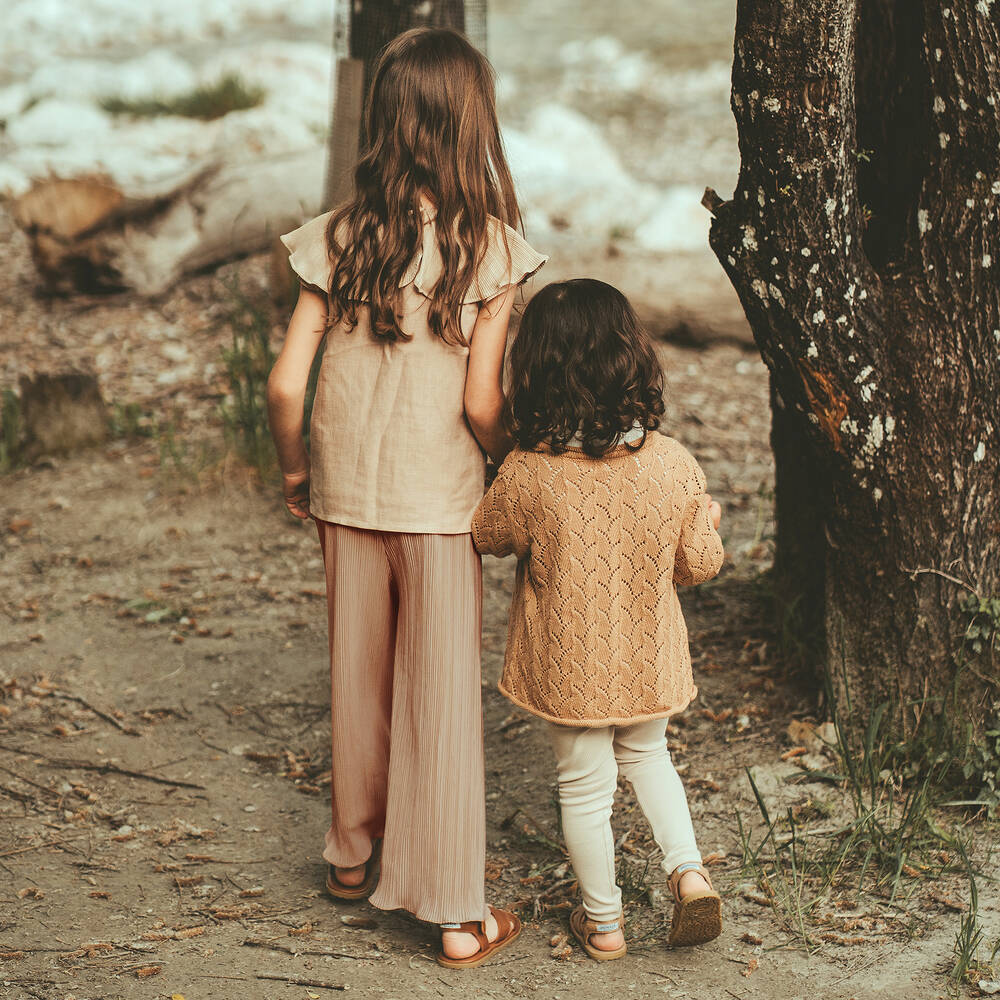 Donsje-Бежевые плиссированные брюки | Childrensalon Outlet