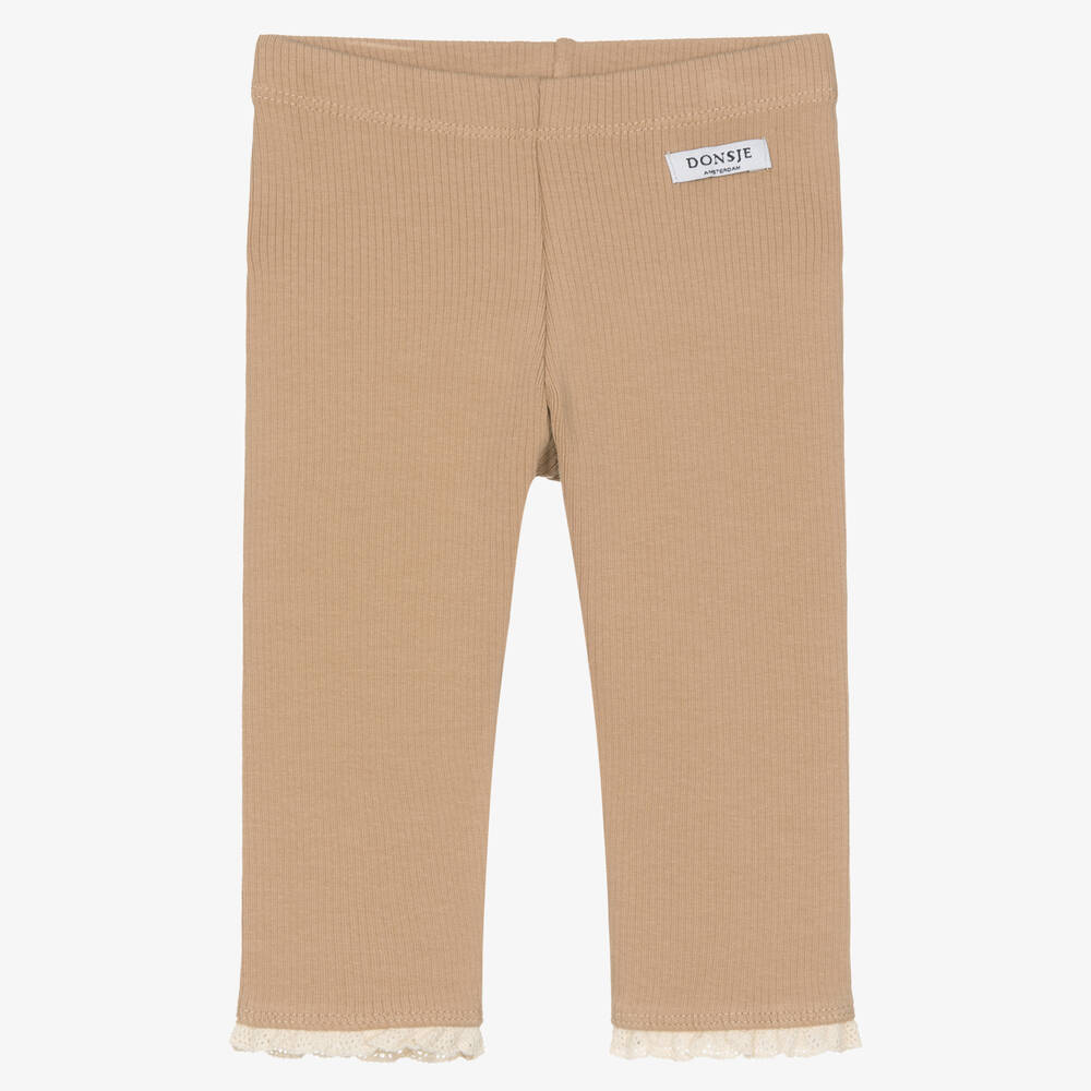 Donsje - Legging beige en coton côtelé Fille | Childrensalon